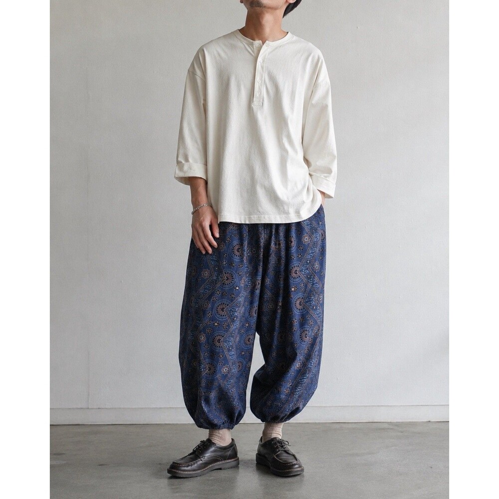 Engineered Garments FWK Pants 3 Indigo Paisley Drop Crotch Balloon Harem USA